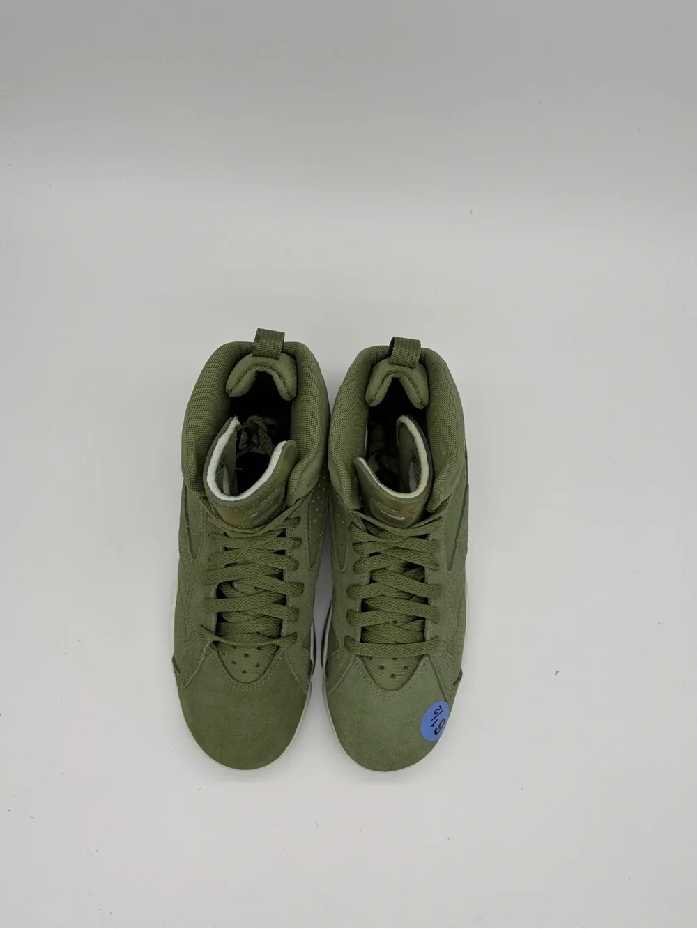 Jordan Youth High-Top Sneakers in Olive Green with Orange Jumpman